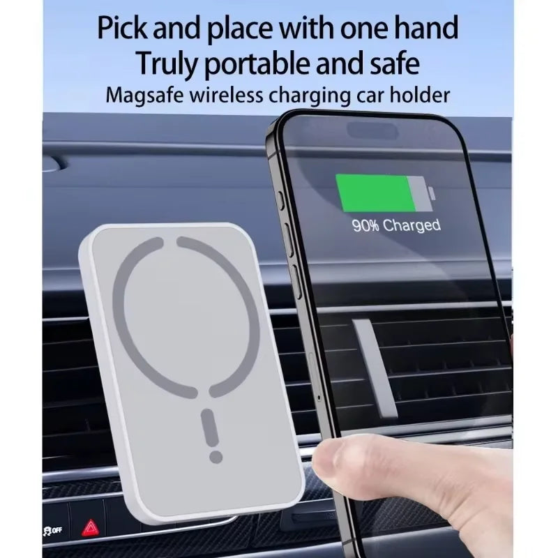 Supporto auto con ricarica wireless magnetica, compatibile MagSafe iPhone 12‑17