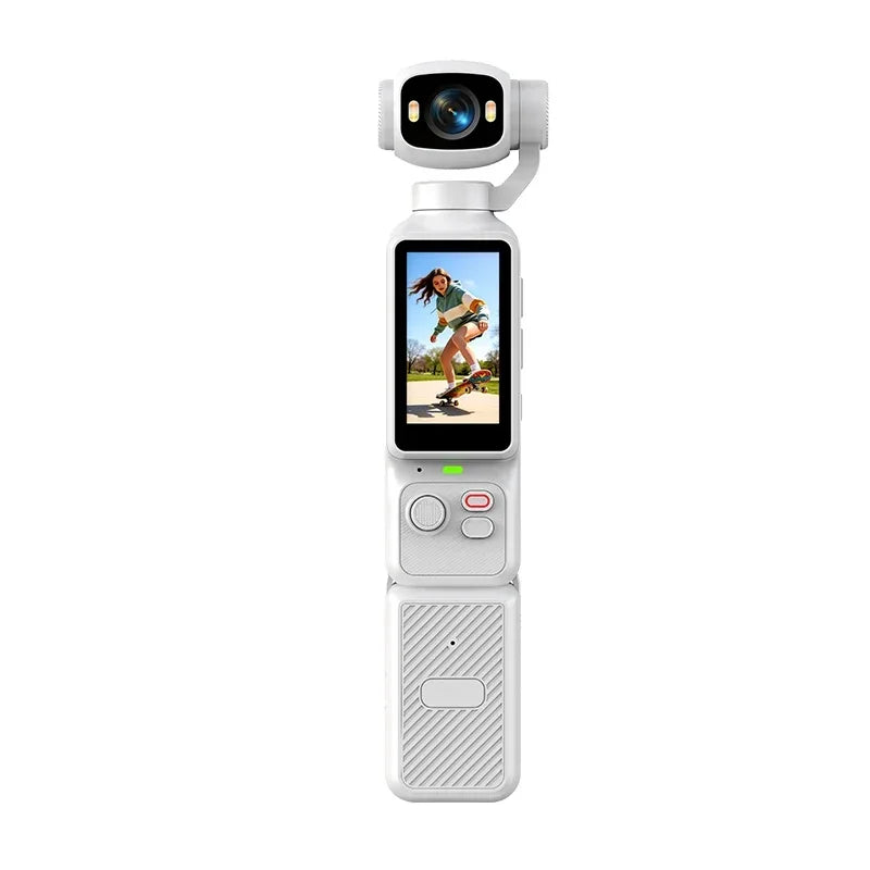 Action Camera 4K tascabile con stabilizzazione a 3 assi e schermo girevole 180°