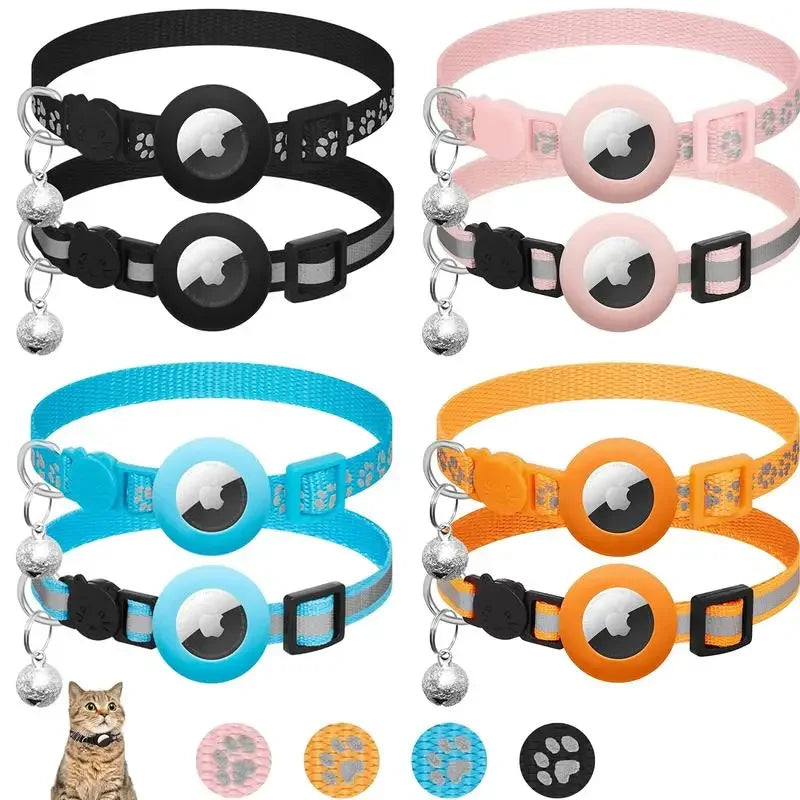 Collare per Gatti con Porta Airtag, Riflettente, Con Campanellino, Regolabile…