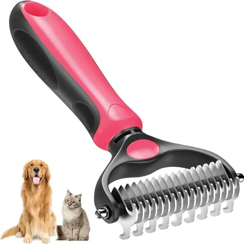 Spazzola 2 in 1 per cani e gatti – Rimuove peli, nodi e sottopelo
