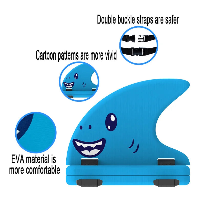 Children’s Back Float Kid's Shark Fin Back Float Board Eye-Catching Color Auxiliary Float Board For Swimming Pools Lakes Healthy