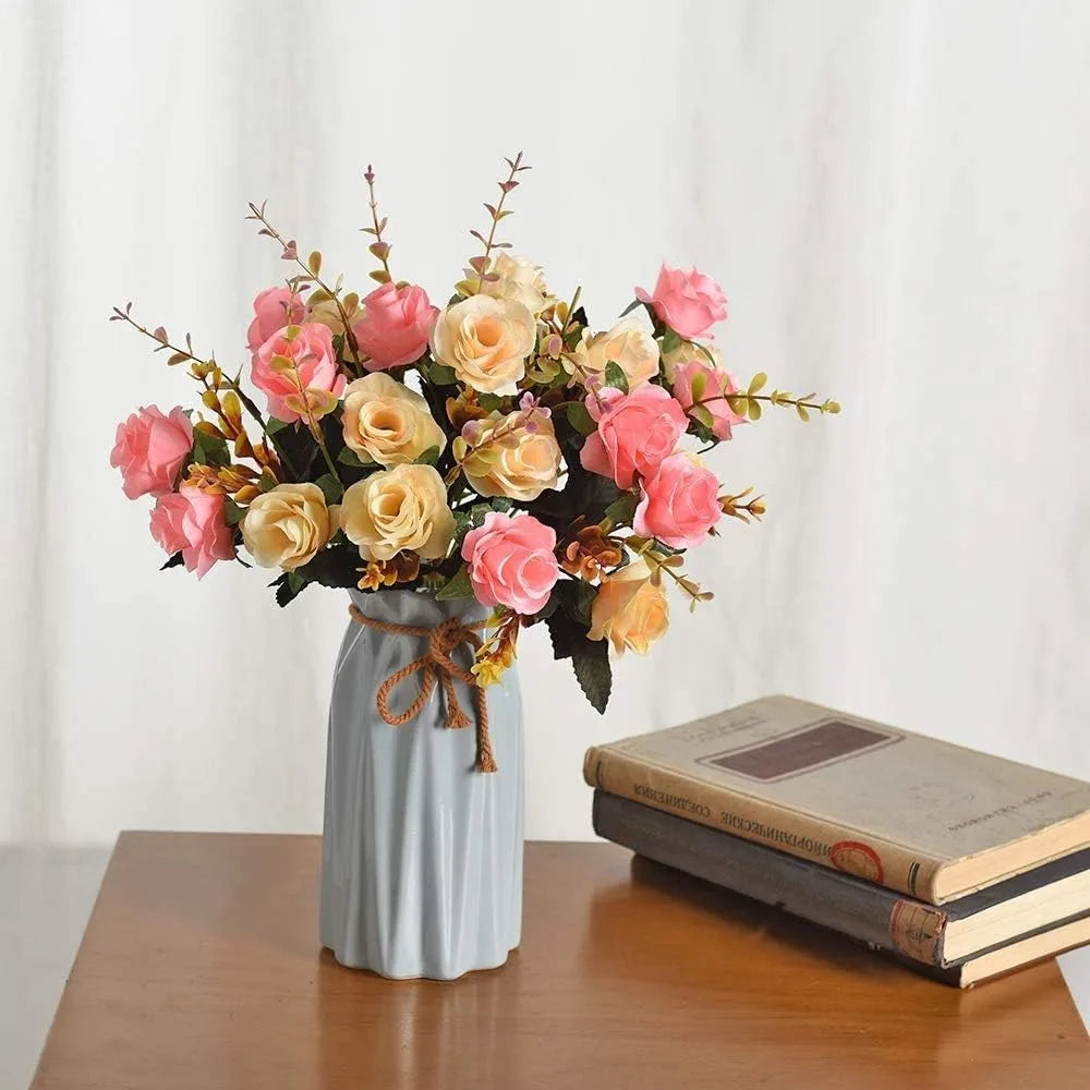 Mazzo Rose Artificiali Finte con Steli - Decorazione Casa Matrimonio Natale