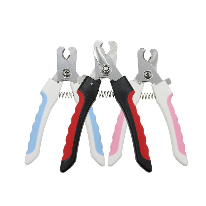 Tagliaunghie in acciaio inox con manico diritto per cani e gatti – set completo