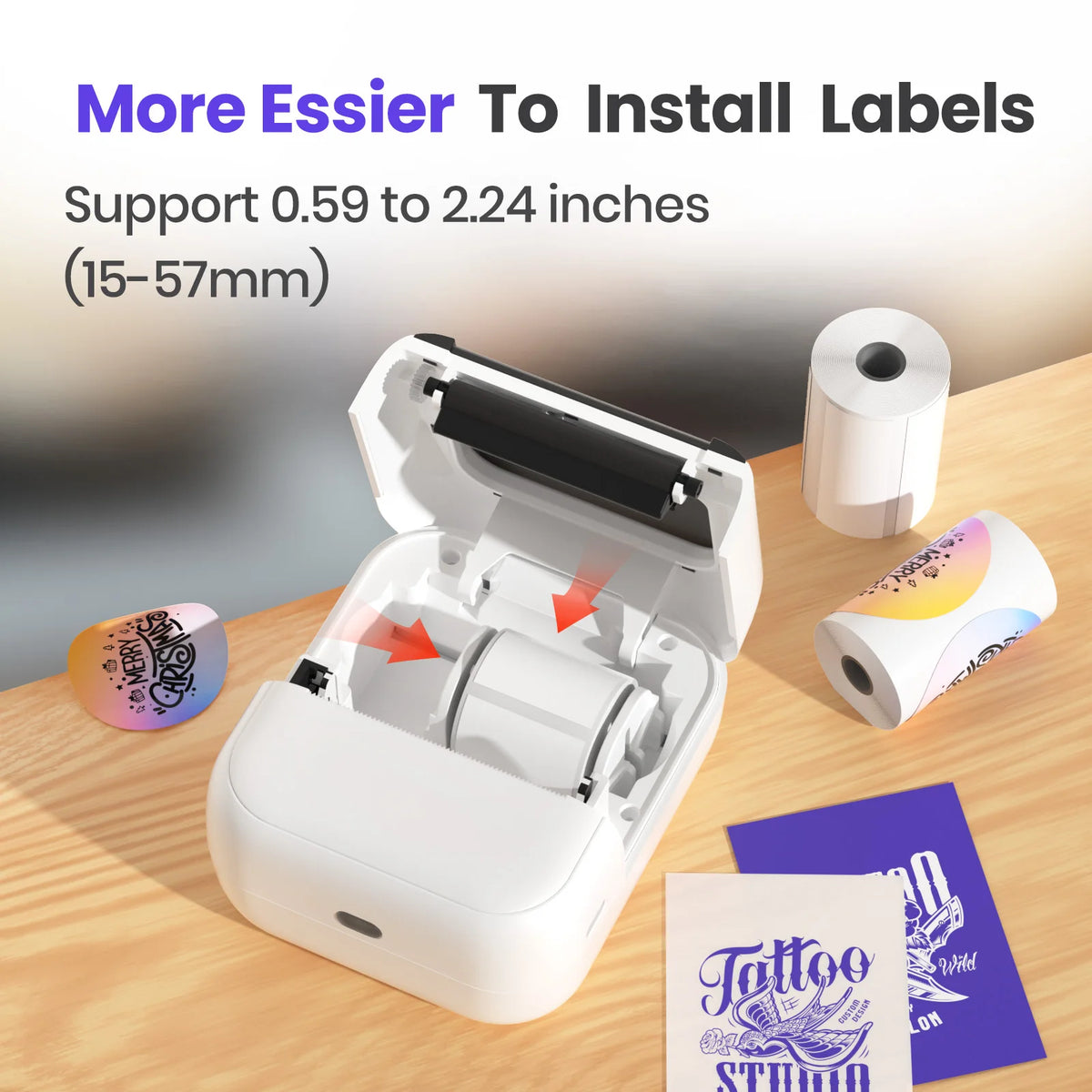 Stampante Termica Portatile Mini per Etichette e Tattoo – Inkless, Bluetooth