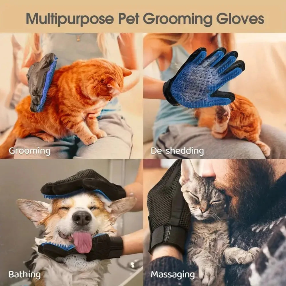 Guanti silicone per toelettatura – rimuove peli e controlla perdita cani e gatti