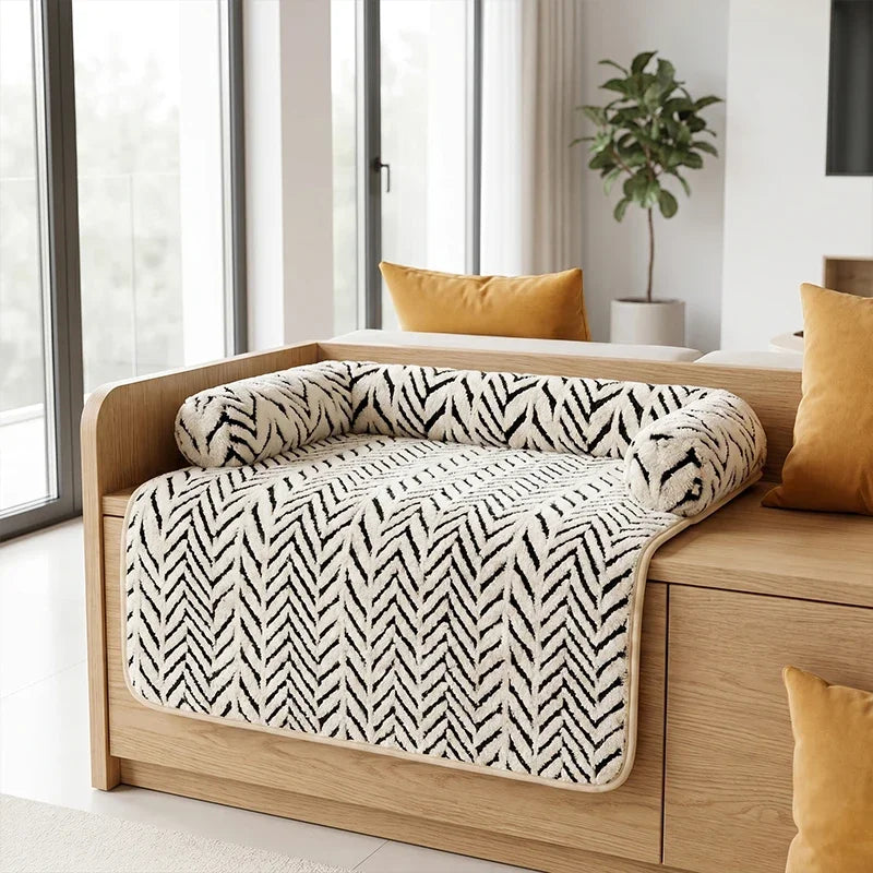 Cuccia Sofa Bed per Animali con Bordi Alzati, Antiscivolo, Plush Morbido
