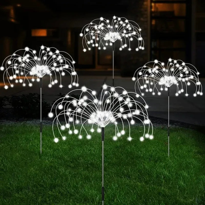 Luci solari a fuochi d'artificio per esterno, impermeabili IP65, 8 modalità