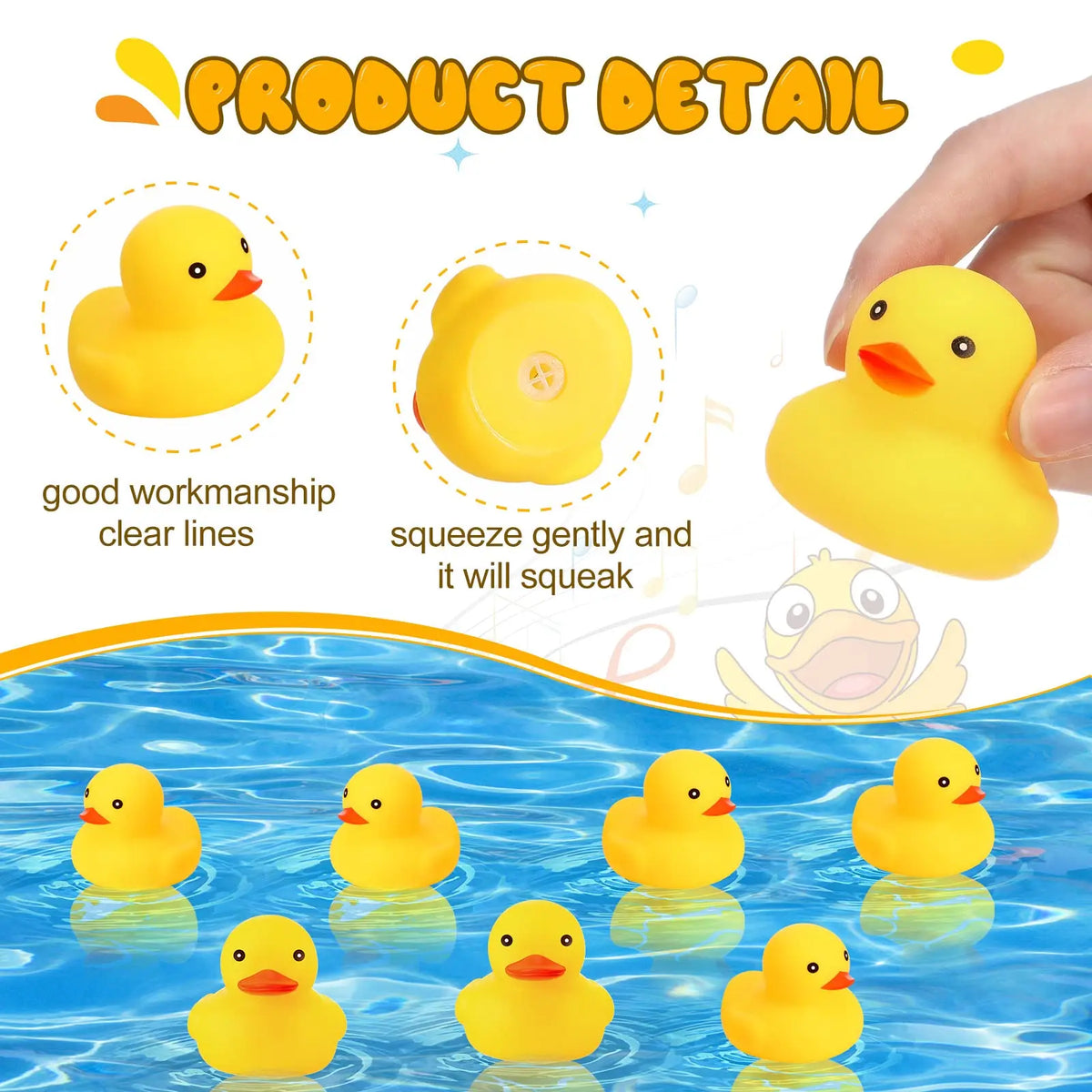 Set di 10-200 paperelle di gomma gialle per vasca, mini giocattoli squittanti