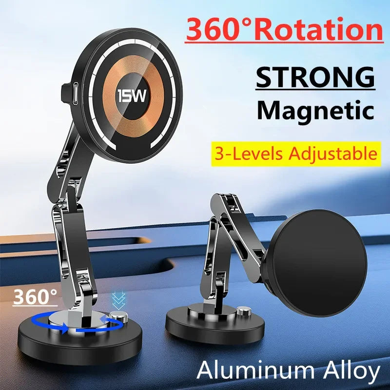 Supporto magnetico per auto con ricarica wireless 15 W per iPhone 12‑15