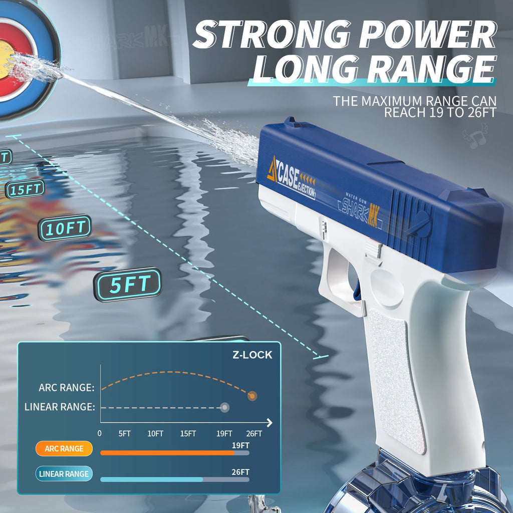 Electric Water Gun Automatic Squirt Gun for Kids and Adults, 26 FT Long Range Water Pistol for Pool Beach Outdoor Play