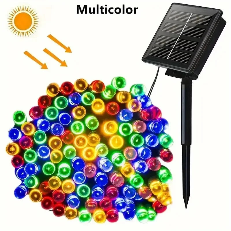 Catena LED solare per esterno – Luci decorative per giardino, Natale e feste