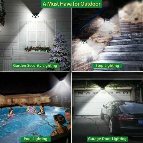 1/2/4 Pack 100‑LED Solar Wall Lights – Outdoor Solar Lamp with Motion Sensor, Solar‑Powered Street Light for Garden Night Lighting