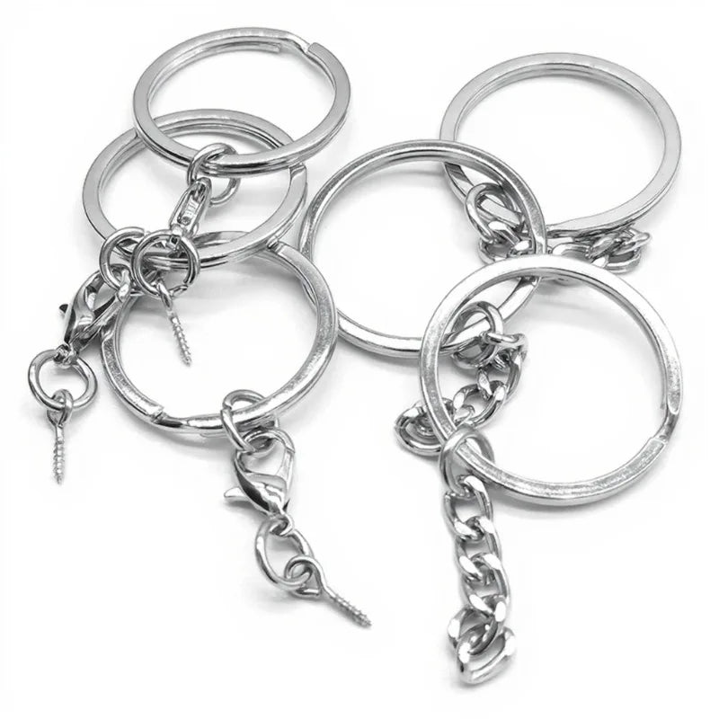 Metal Alloy Key Chain Rings Kit Metal Key Ring with Chain Jump Screw Pins Connector Accessories for DIY Jewelry Keychain Making