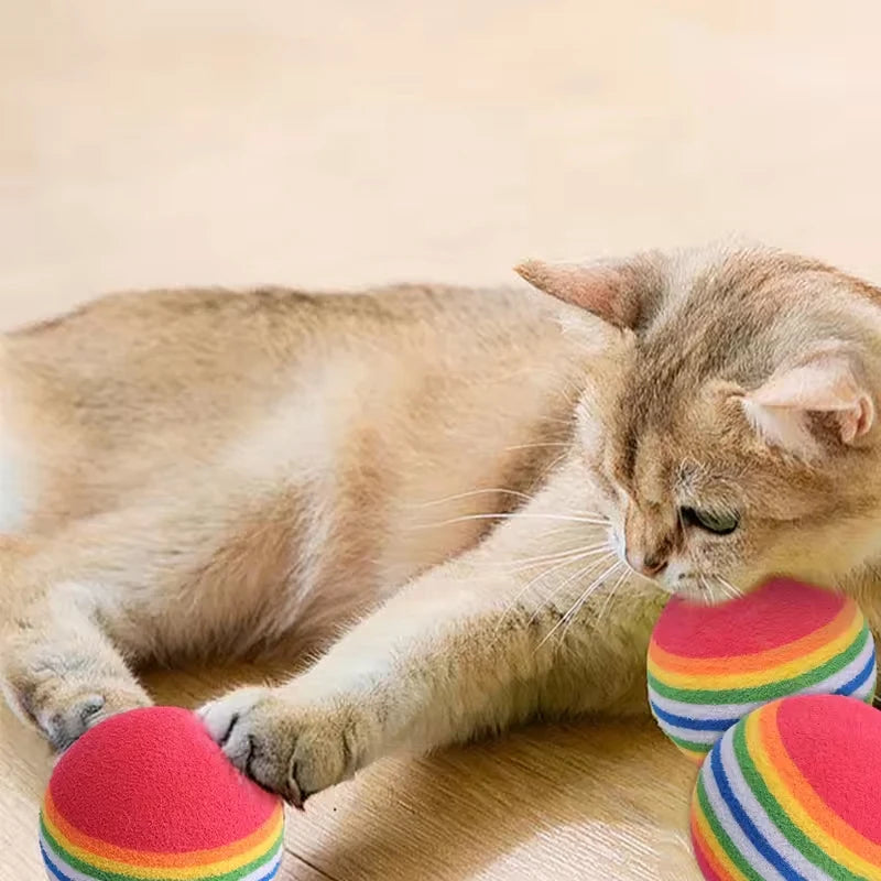 Palline EVA arcobaleno per cani e gatti – Set da 5, 10 o 30 pezzi