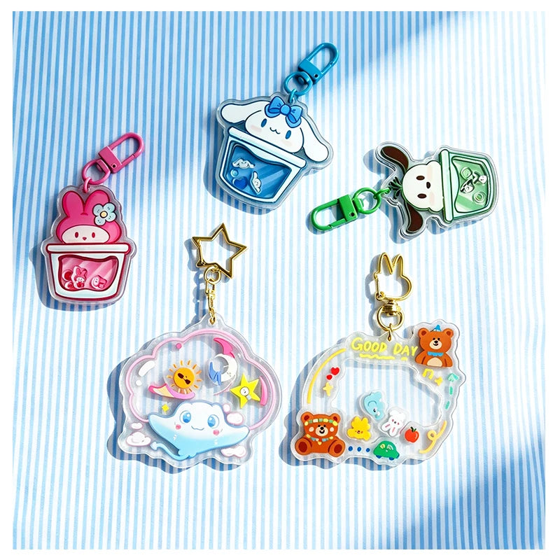 Custom Acrylic Keychain Photo Customization Anime Cartoon Keychain Personalized Design Holographic Transparent Keychain