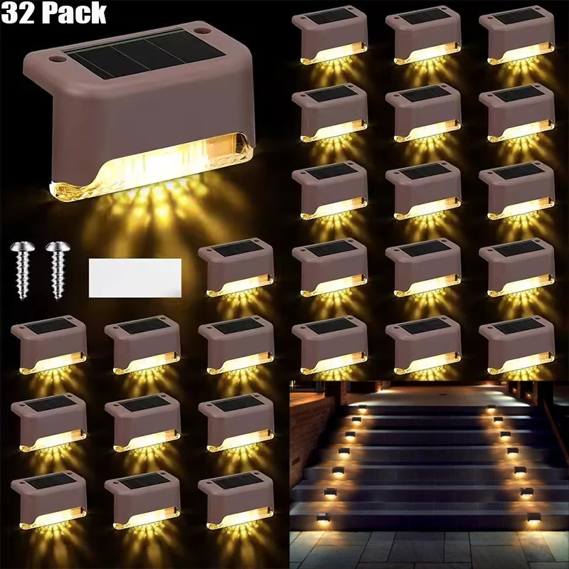 Set da 4‑32 Lampade LED Solari per Esterno – Gradini, Sentieri e Giardino, IP65