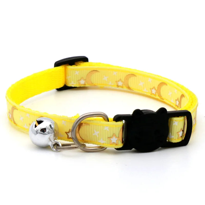 Collarino con campanella stelle e luna per cani e gatti – regolabile e…