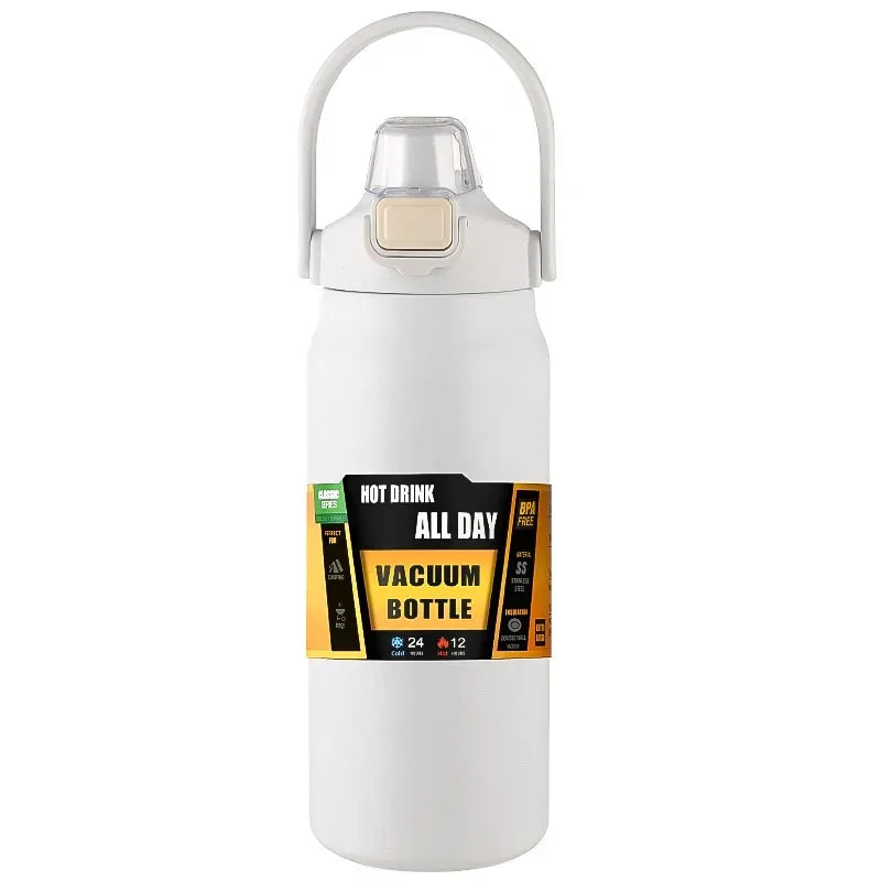 Thermos in acciaio inox 304, borraccia termica con cannucce e apertura a click