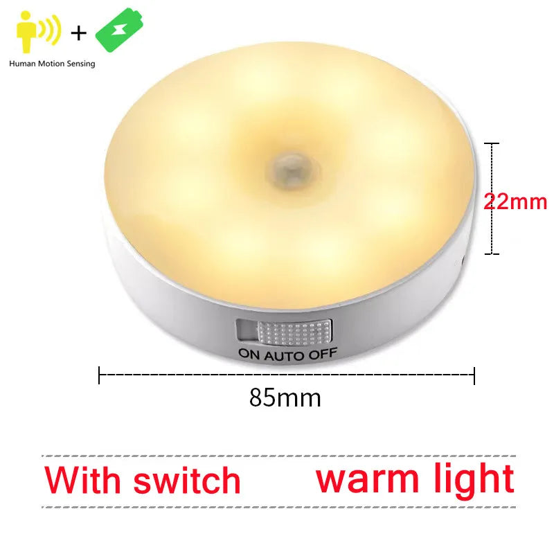 Lampada LED a Sensore di Movimento ricaricabile USB per camera, scale e armadi