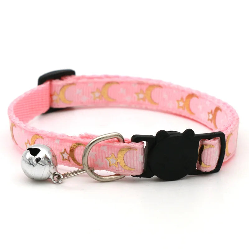 Collarino con campanella stelle e luna per cani e gatti – regolabile e…
