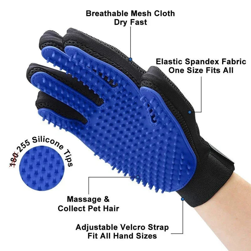 Guanti silicone per toelettatura – rimuove peli e controlla perdita cani e gatti