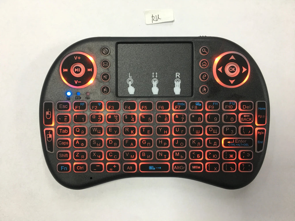 Tastiera mini wireless retroilluminata con touchpad e supporto multilingua