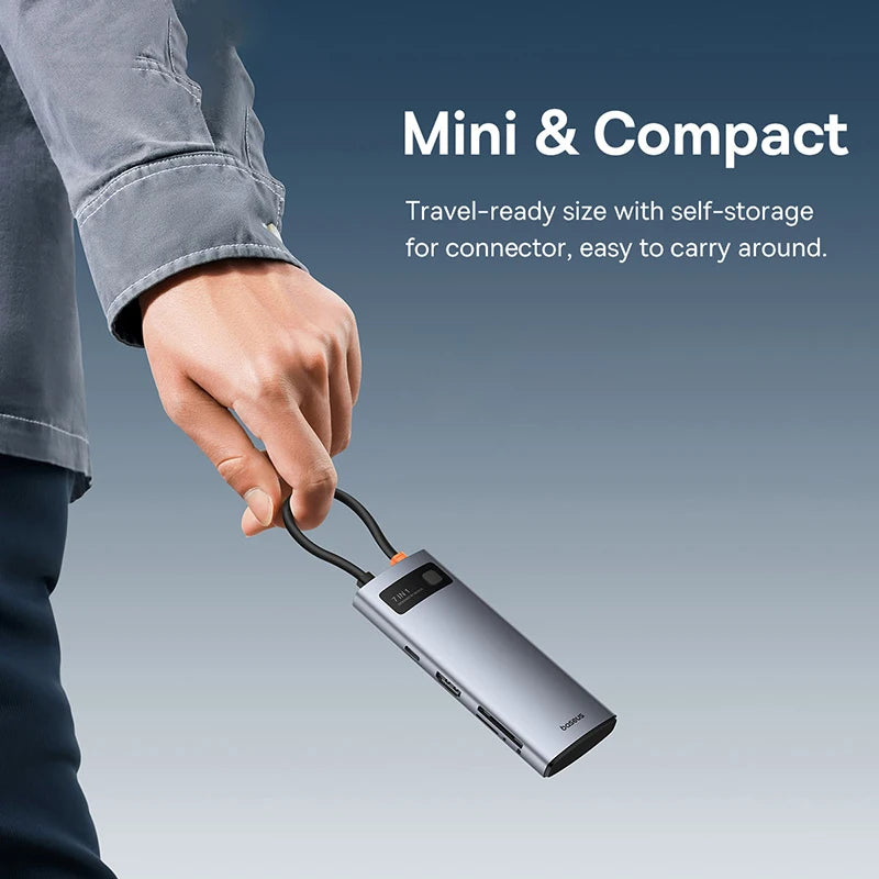 Hub USB‑C 7 in 1 4K@60Hz con PD 100 W, HDMI, 3 USB‑3.0 e lettore SD/TF