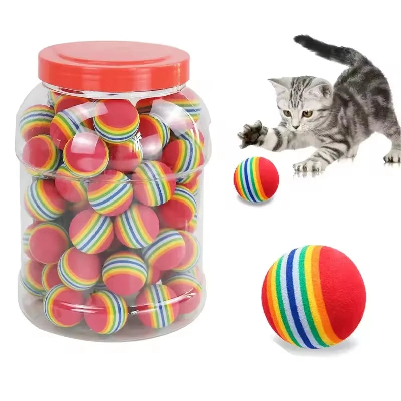 Palline EVA arcobaleno per cani e gatti – Set da 5, 10 o 30 pezzi