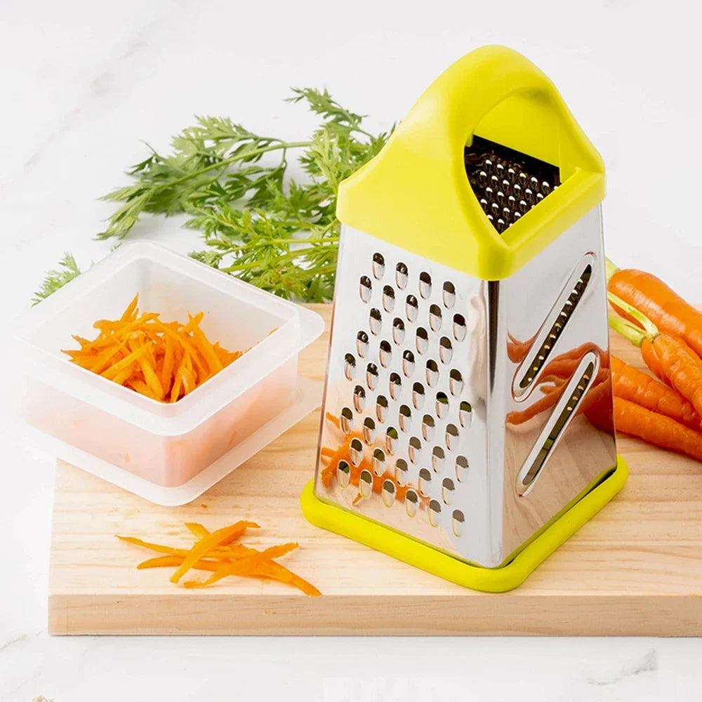 Grattugia e tritatutto 4 lati in acciaio inox per verdure, frutta e formaggi