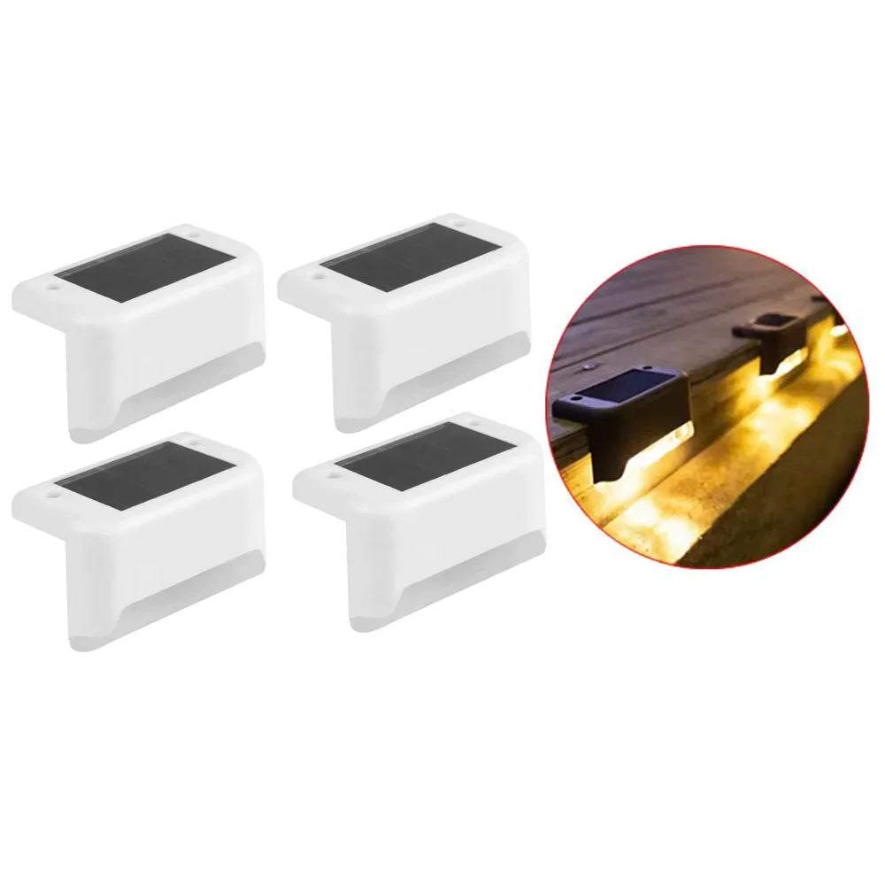 Set da 4 Luci Solari LED Impermeabili per Gradini, Recinzioni e Patio