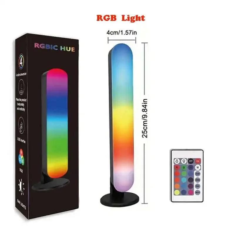 Barra LED RGB a ritmo musicale ricaricabile USB per scrivania e Natale