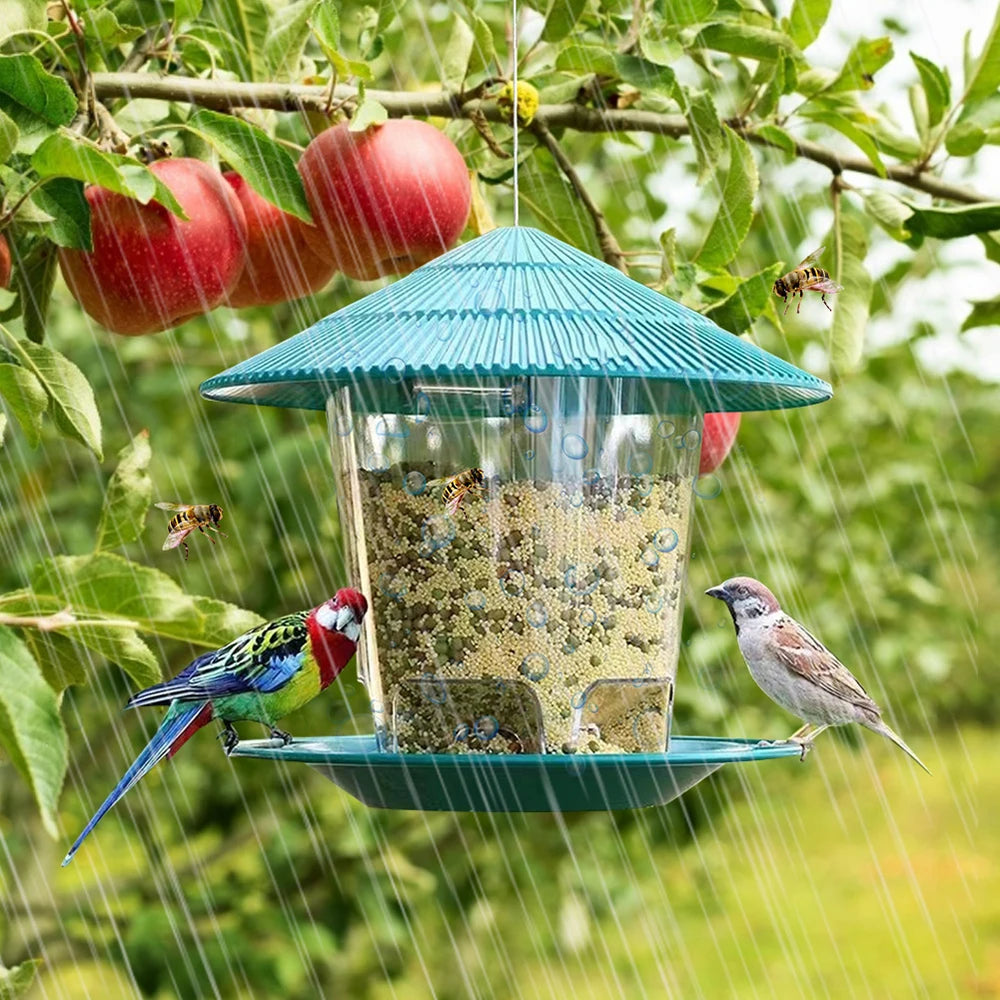 Mangime per uccelli da esterno con più fori e supporto sospeso