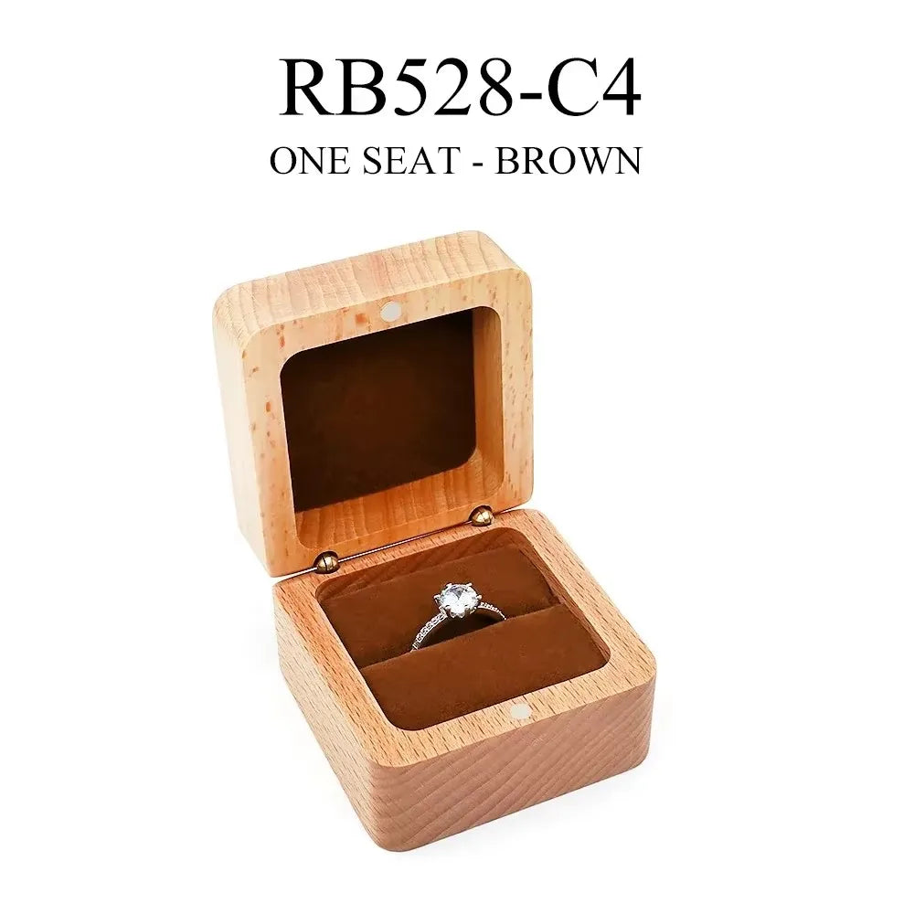 Boîte à bagues en bois de noyer pour demande en mariage, coffret à bijoux vide en bois pour boucles d'oreilles et bagues, boîte pour bague de fiançailles, boîte pour alliances, cadeau d'anniversaire