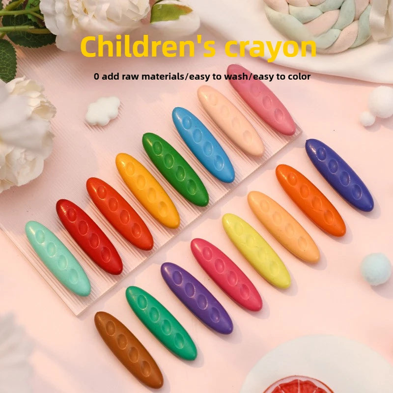12/24/36 washable toddler crayons – non‑toxic, no‑mess, hole‑type for kids
