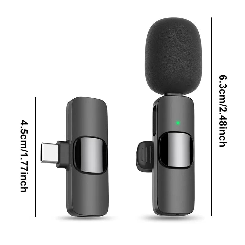 Wireless Lavalier Microphone For iPhone 15/16/17 Series Android Devices Noise Cancelling Mini Lapel Microphone for Vlogging Mic