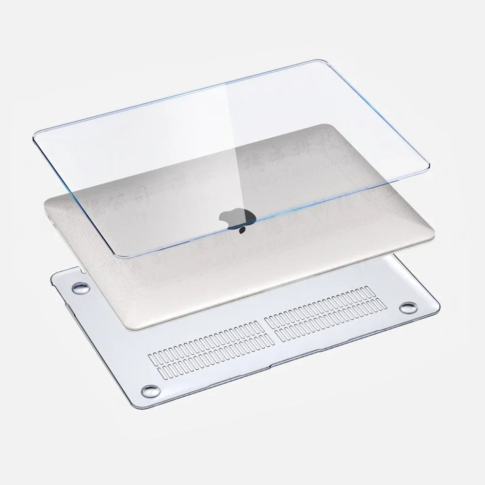 Crystal Clear Case per MacBook Air 13.6 M4 M3 M2 M1 Pro 13 14 16