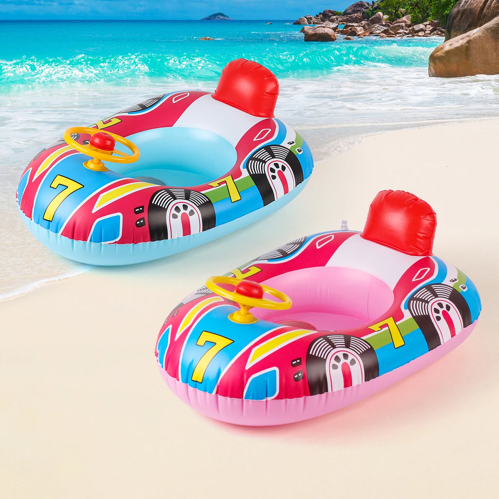 Gonfiabile a forma di auto per piscina con maniglie – Blu e Rosa