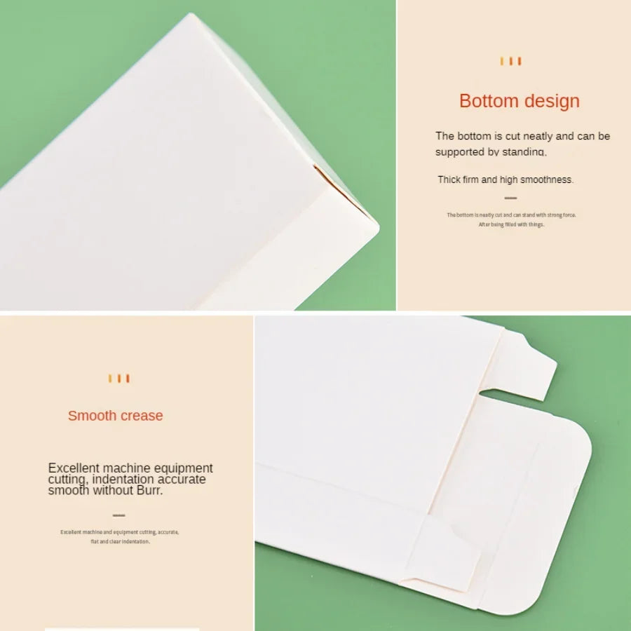50PCS Spot White Blank Flat Box Carton Folding Universal Cardboard Gift Box Square In Store