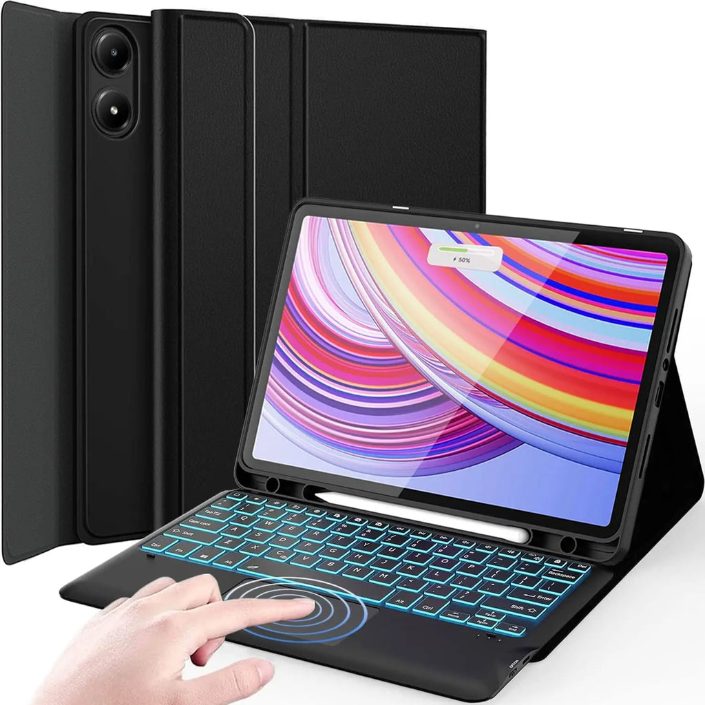 For Xiaomi Redmi Pad 2 Pro 12.1 Inch Case, Keyboard Cover for Xiaomi POCO Pad M1 12.1 inch Tablet Case With Pencil Holder
