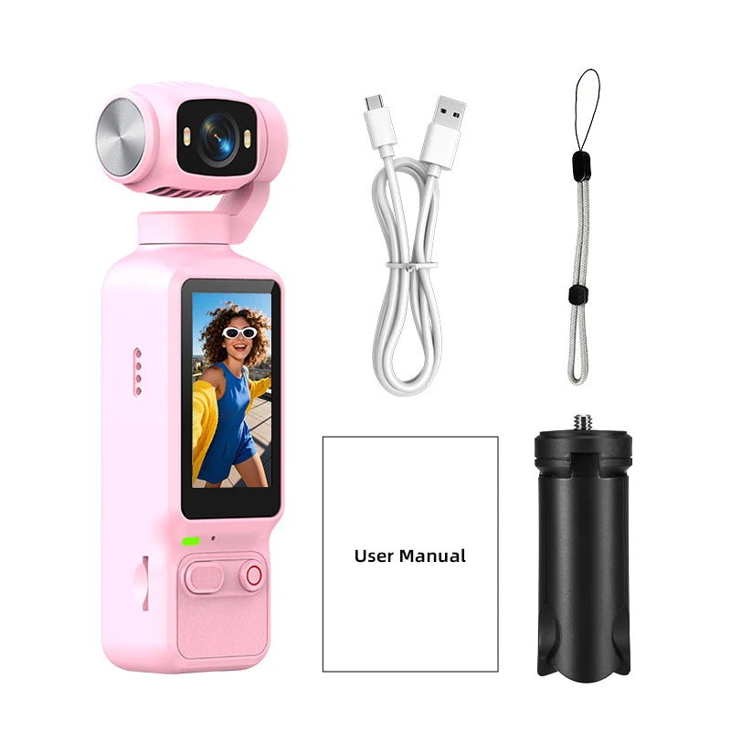 Action Camera 4K Rotante 180° con Schermo 1.97" e Batteria 1800mAh