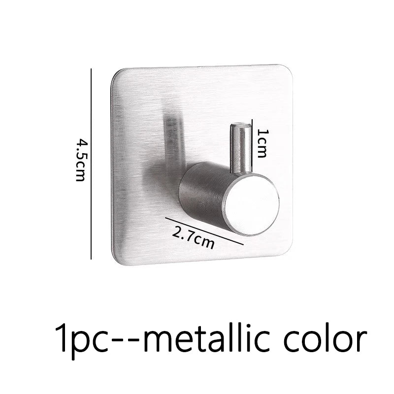 Strong Adhesive Wall Hook Sticker Hanging Coat Rack Clothes Hanger Shower Robe Hook Kitchen Bathroom Towel Hooks Holder