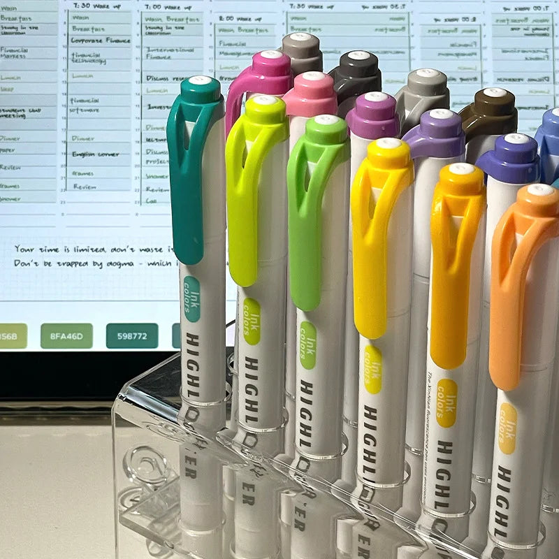 Set di Evidenziatori Fluorescenti 12 colori – Penna per studenti e…