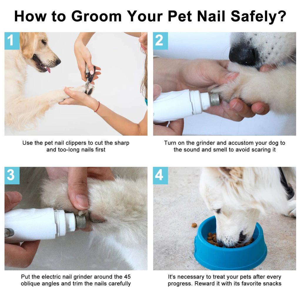 Trimmer Elettrico per Unghie di Cani e Gatti - Ricaricabile USB-C, Silenzioso
