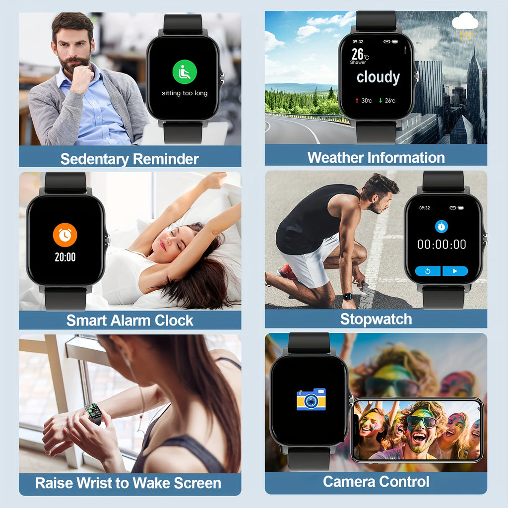 Smartwatch sportivo full‑screen 1.8" con chiamata wireless e monitor del sonno