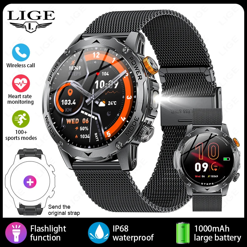 Smartwatch sportivo con batteria da 1000 mAh, impermeabile IP68, Bluetooth 5.2…
