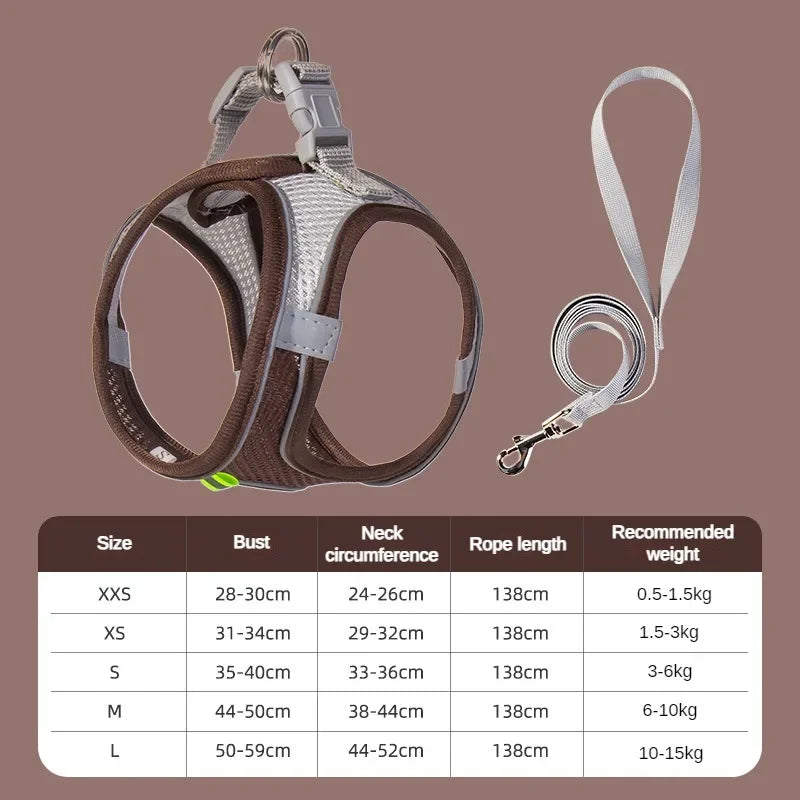 Imbracatura per Cani Piccoli con Guinzaglio, Harness Regolabile in Nylon,…