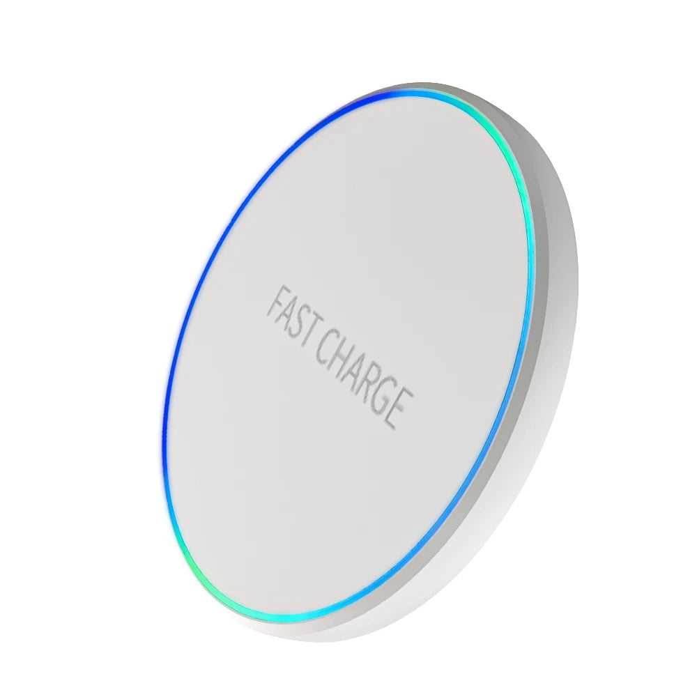 Station di ricarica wireless veloce 15W per iPhone e Android, LED e porta Type‑C