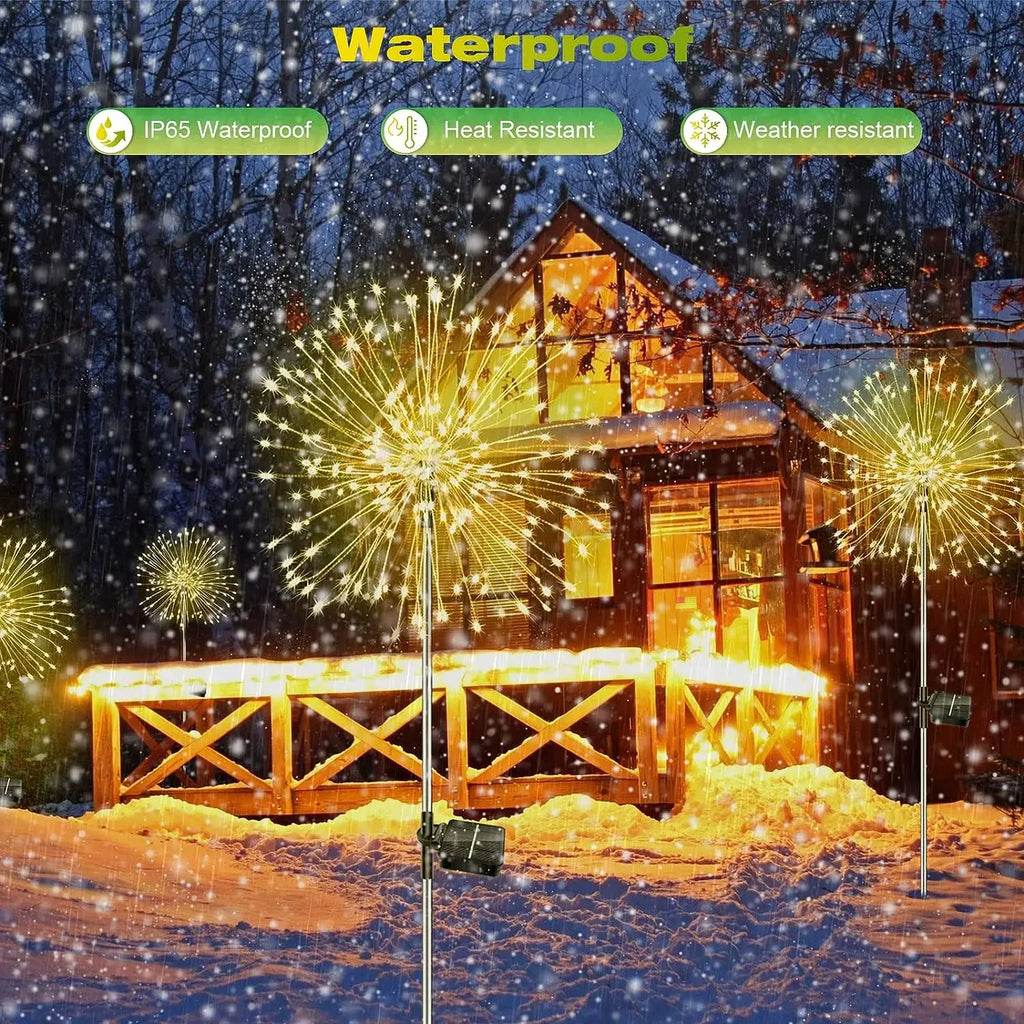 Luci Solari a Fuochi d'Artificio per Giardino – LED Waterproof IP68