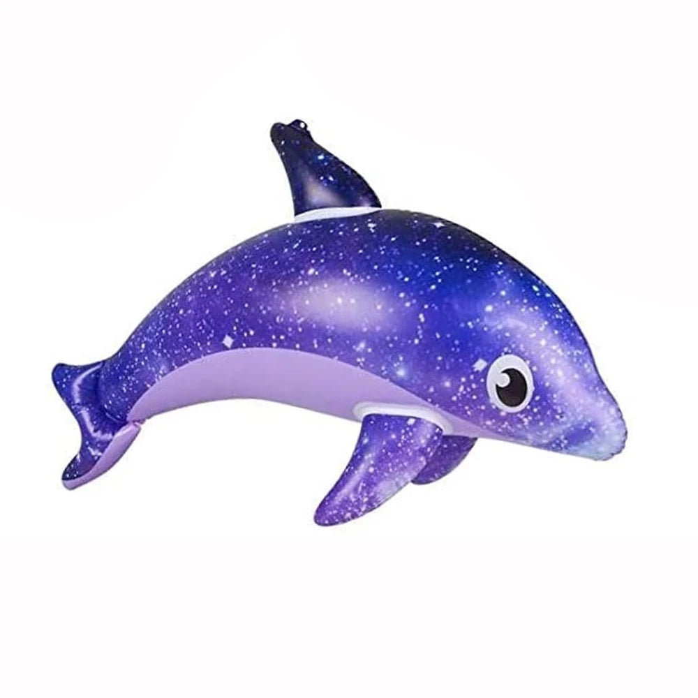 Delfino gonfiabile arcobaleno per feste a tema marino – decorazione piscina