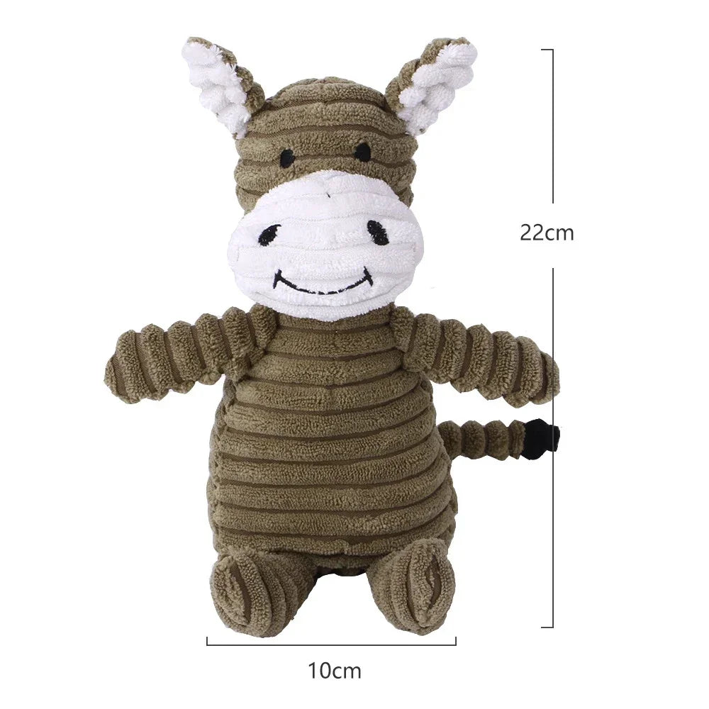 Giocattolo peluche a forma di animale per cani – morso resistente e suono